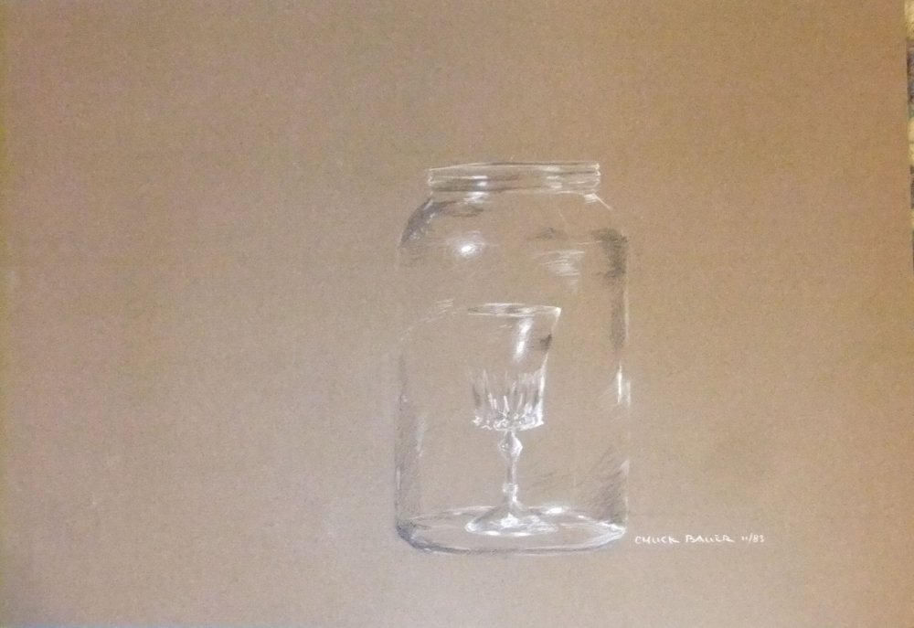 Wineglass in Glass Jar