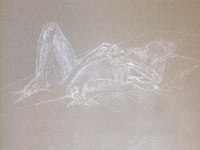 Reclining Female with Bent Leg Lifedrawing