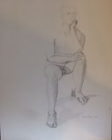 Seated Male Nude (Thinker) Lifedrawing