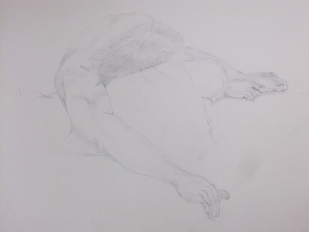 Reclining Male Nude Lifedrawing