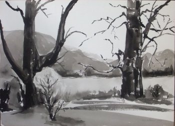First Landscape in Ink and Wash