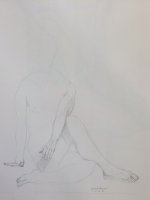 Seated Female Nude Lifedrawing No. 3 (Hands and feet)
