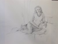Seated Female Nude Lifedrawing No. 3 (bold necklace)