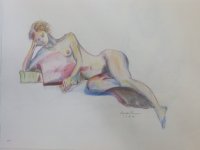 Reclining Female Lifedrawing (color)