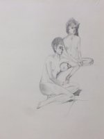 Two Female Nudes Lifedrawing