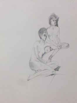 Two Female Nudes Lifedrawing