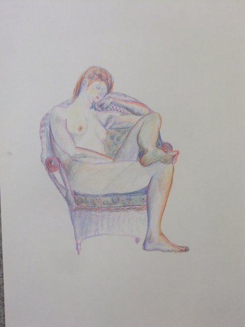 Seated Female Nude Lifedrawing