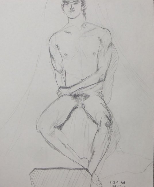 Seated Male Nude Lifedrawing