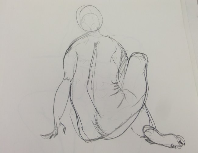Seated Female Nude Gesture Lifedrawing