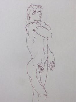 Standing Male Nude Gesture Lifedrawing