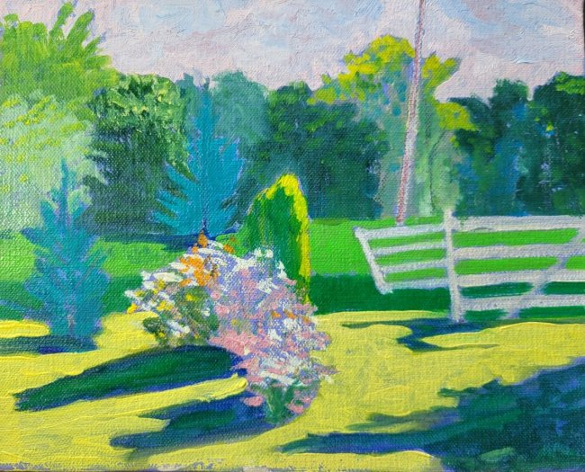 Front Yard Dusk (Gate Shadows)