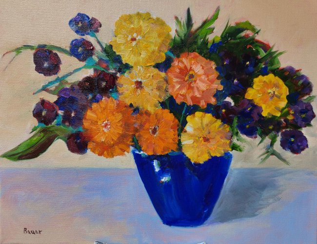 Zinnias and Pansies, After Jane Peterson (1876-1965)
