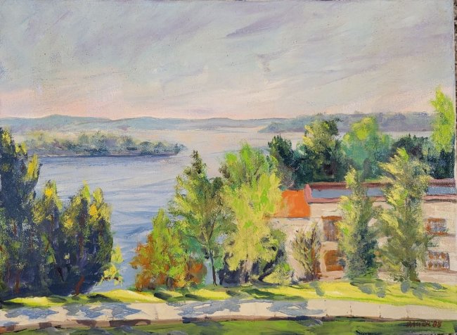 View of Lake Mendota, from Observatory Drive, UW Madison, WI