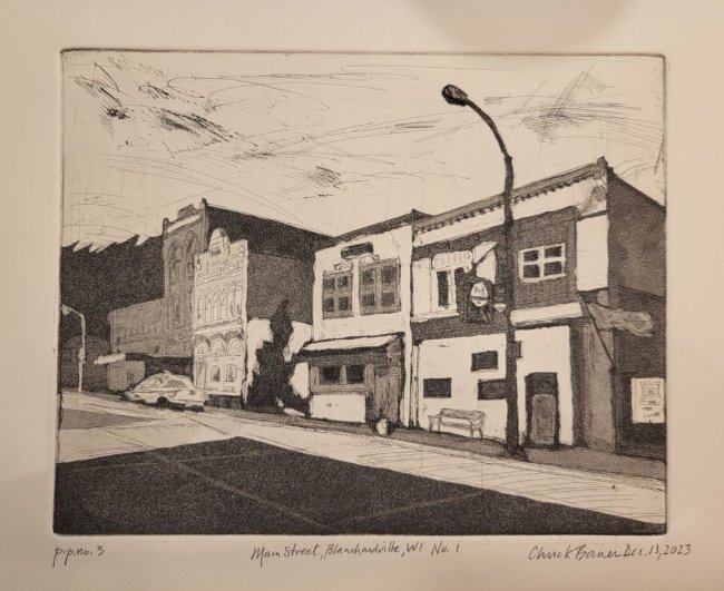 Main St., Blanchardville No. 1 with Aquatint