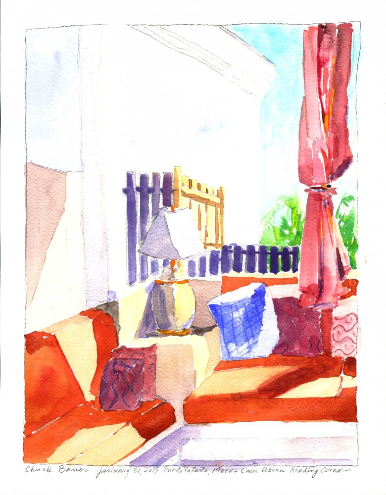 Reading Corner, Casa Abina Roof, Puerto Vallarta, Mexico