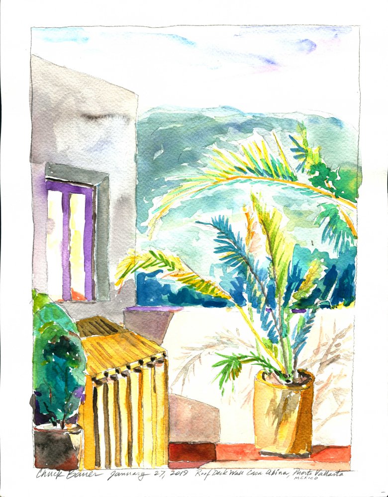 Roof Deck Wall, Casa Abina, Puerto Vallarta, Mexico