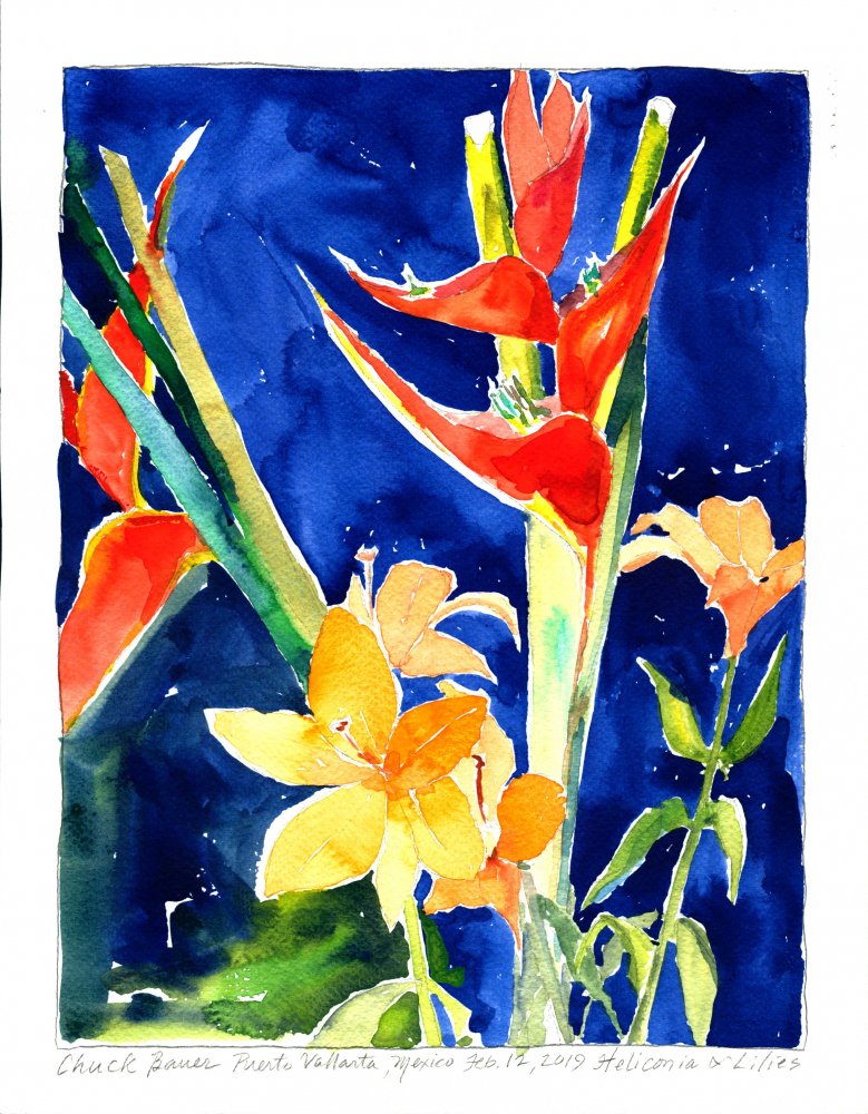 Heliconia and Lilies, Casa Abina, Puerto Vallarta, Mexico
