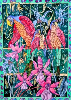 Parrots and Orchids