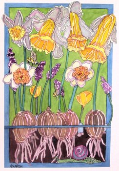 Spring Bulbs and Bees 1
