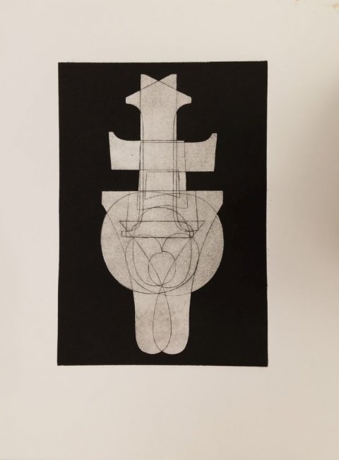 Digits 1, 5, 7 (Monoprint)