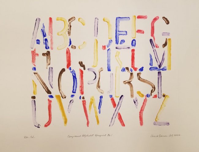 Compressed Alphabet Monoprint No. 1