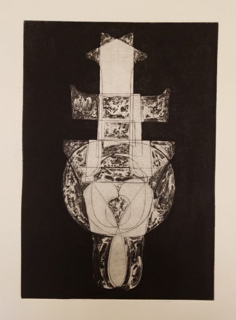 Digits 1, 5, 7 (Monoprint)