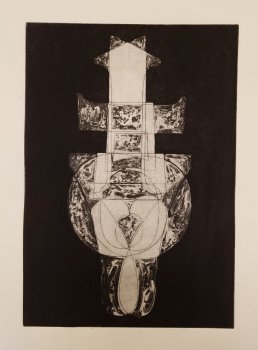 Digits 1, 5, 7 (Monoprint)
