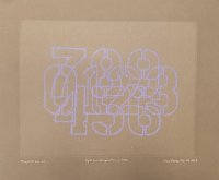 Digits Zero Through Nine in Blue on Black