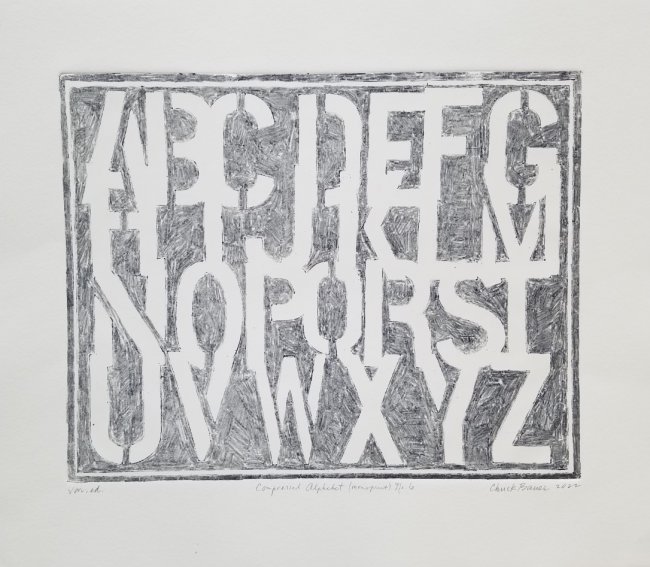 Compressed Alphabet Monoprint No. 6