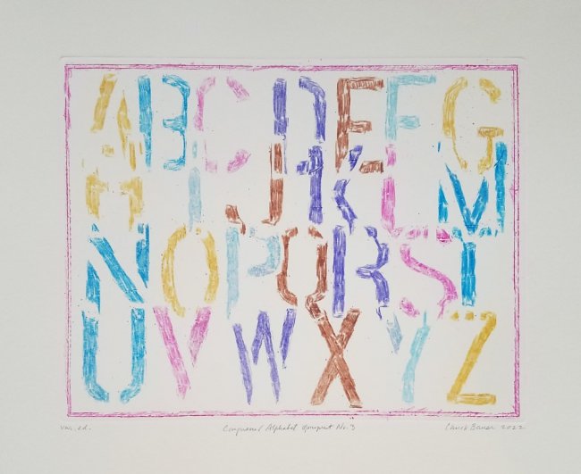 Compressed Alphabet Monoprint No. 3