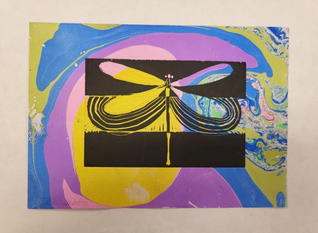 Damselfly and Water Sunset