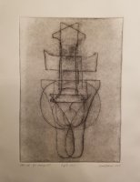 Digits 1, 5, 7 (Monoprint)