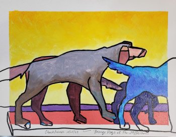 Bronze Dogs at the Jefferson