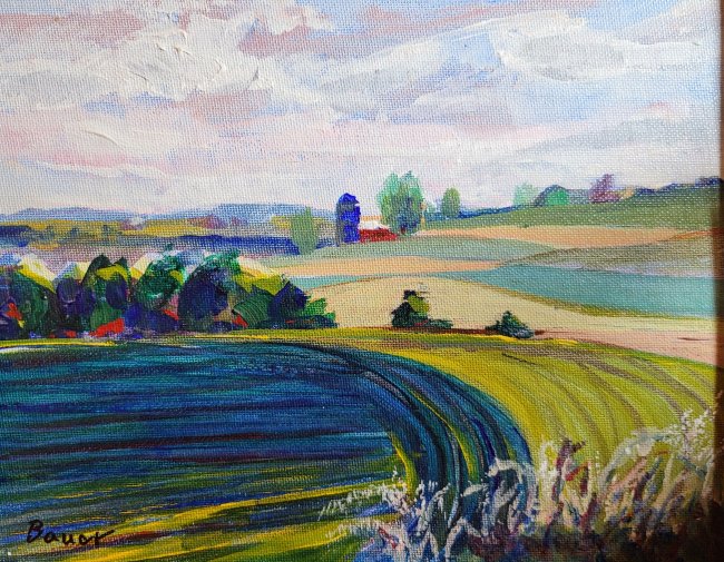 Farm Fields in July in Blanchadville, Wisconsin