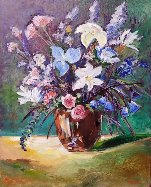 Lilies, Roses, Carnations, Iris, Tuberoses - after Matilda Browne (1869-1947)