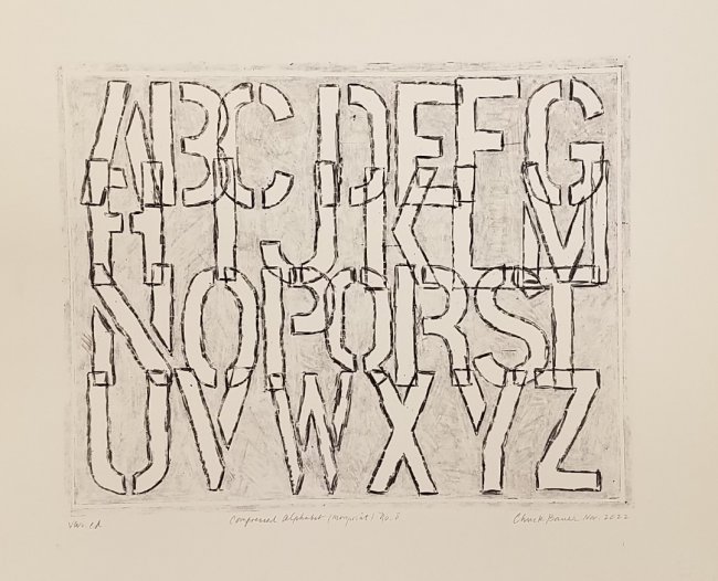 Compressed Alphabet Monoprint No. 8