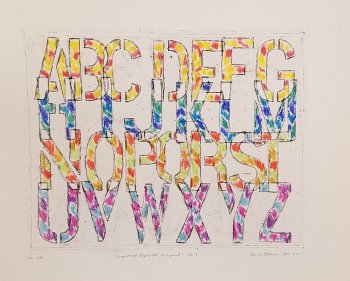 Compressed Alphabet Monoprint No. 9