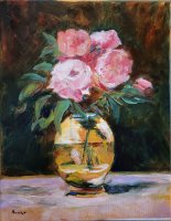 Peonies in a Glass Vase after Manet