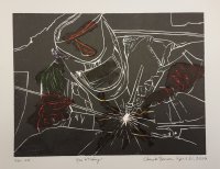 Man Welding (red hints)