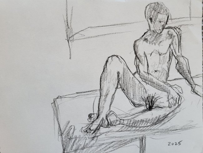 Seated Male Nude - Twenty minute pose