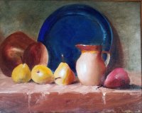Still Life with Blue Ceramic Platter