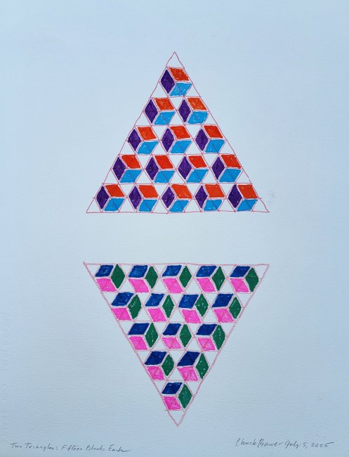 Two Triangles Fifteen Boxes Each