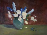 White Roses and Delphinium