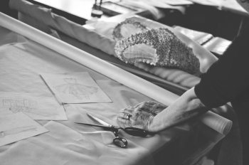 Standing at cutting table