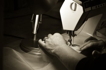 Stitching at machine
